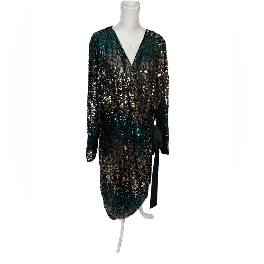 City Chic Emerald Sequin Irresistible Dress - XXL / US 24 NWT Holiday